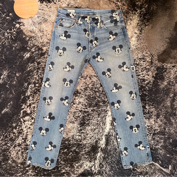 Levi's Other - Levi's Light Blue Denim Jeans with Mickey Mouse Faces